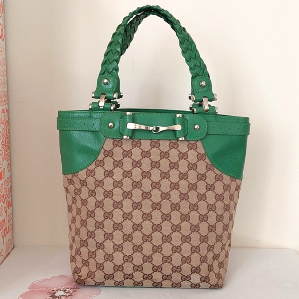 Gucci Monogram Canvas Tote Shoulder / Satchel Bag